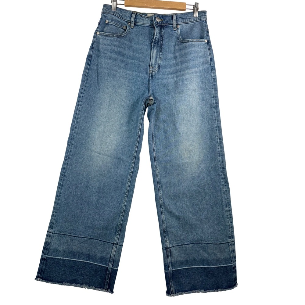 EVERLANE The Way High Sailor Jeans Denim Blue Cropped Wide Leg‎ boho 30R